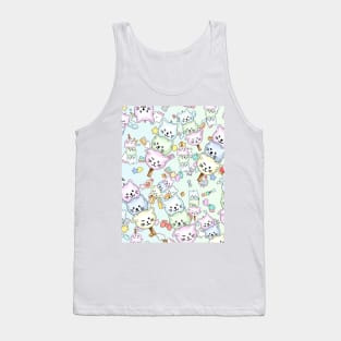 cute cat dango riceball pattern Tank Top